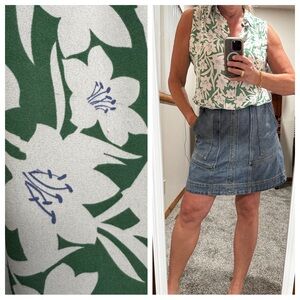 Green Floral Women's Shirt